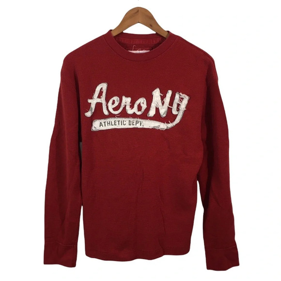 LS188 Mens AEROPOSTALE Athletic Dept. Long Sleeve Thermal Waffle Shirt XL - Picture 1 of 4